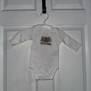 NWOT Handcrafted Christmas Onesie 0-3 Months